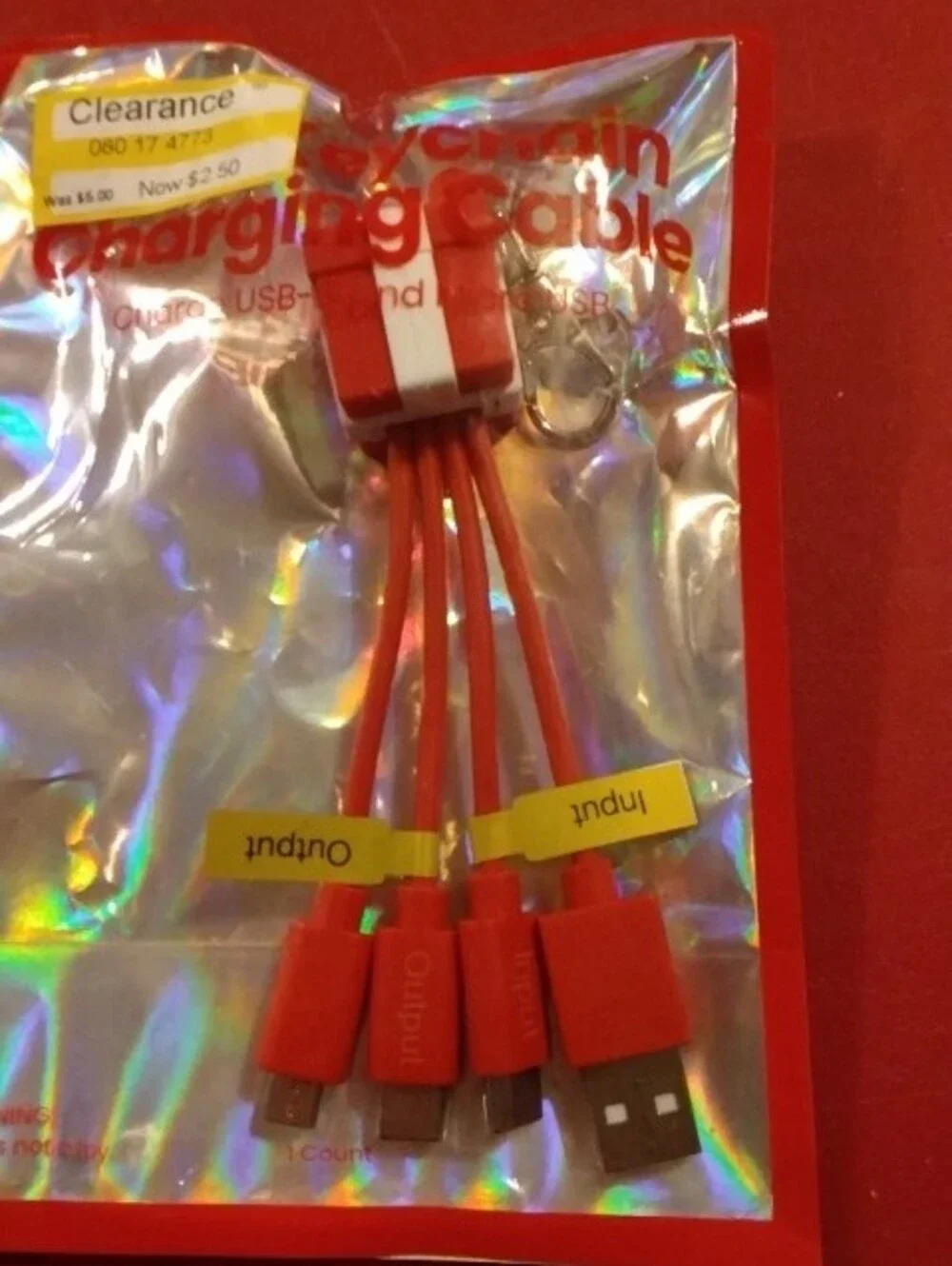 Universal Red Multi-Connector Charging Cable - 3-in-1